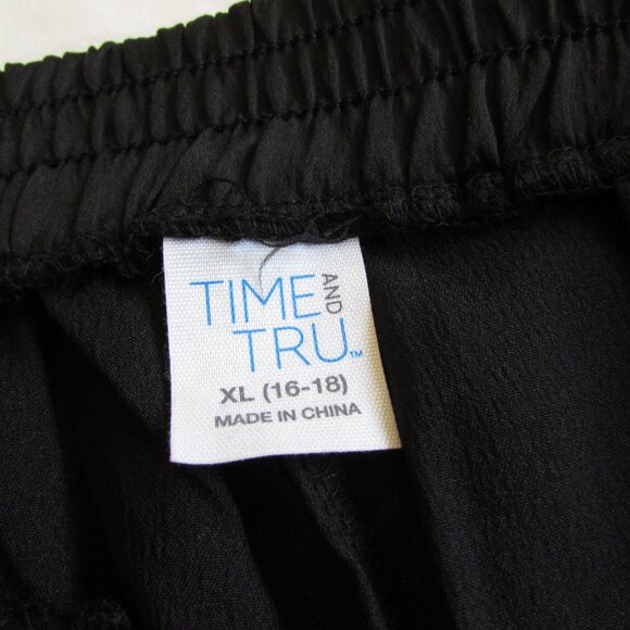 Woman's  Time True Black Wide Leg Dress Pants Size XL (16-18) - Picture 7 of 16